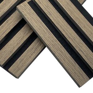 Smoke Oak <span class=keywords><strong>Akupanel</strong></span> Listones de madera Tablero insonorizado de pared Texturizado <span class=keywords><strong>Comprar</strong></span> paneles acústicos para revendedor - Product Image 3