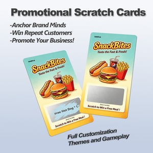 Cartes à gratter personnalisées en carton avec impression numérique couleur, numéros variables, pour promotions commerciales de restaurants, cadeaux de remerciement - Product Image 4
