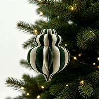 Nouvelles décorations de Noël en forme de gourde vintage de 15 cm, en papier épais doré, 5 styles, ornements suspendus en nid d'abeille