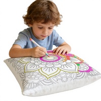 Funda de Almohada DIY Hecha a Mano con Estampado de Graffiti de Dibujos Animados en 3D, Proyecto de Arte Creativo para Colorear en Familia, Manualidades para el Hogar