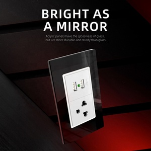 Nam Mỹ tiêu chuẩn Thái Lan loại tường ổ cắm với USB sạc cổng 16A Ổ cắm điện chất lượng cao Acrylic Bảng điều chỉnh - Product Image 3