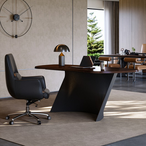 Walnut <strong>Wood</strong> <strong>Desk</strong> and Chair Set Luxury Modern Study Room Writing <strong>Desk</strong> High-end <strong>Solid</strong> <strong>Wood</strong> Office <strong>Desk</strong> for Office - Product Image 6