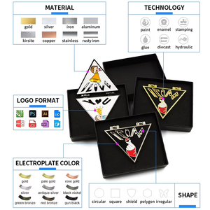 Produttore Desgin Custom carino in metallo Anime spilla per la tuta da uomo distintivo in smalto duro con magnete morbido cappello in smalto - Product Image 3