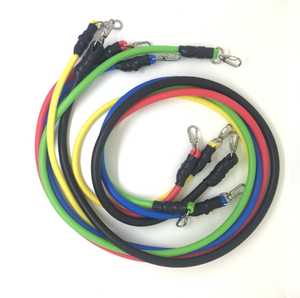 Vendita calda regolabile durevole corpo Home Gym Fitness <span class=keywords><strong>kit</strong></span> <span class=keywords><strong>allenamento</strong></span> di alta qualità TPE 11 pezzi Set di fasce di resistenza del tubo - Product Image 4