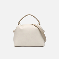 Sac à main de luxe en PU grainé avec poignée tressée, sac bandoulière pour femme, petit sac messager à fermeture éclair en polyester