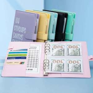 GoldTrim Wholesale : Organiseur de budget en cuir à feuilles mobiles pour le Défi d'épargne des 100 jours, avec compartiments de rangement et planificateurs dorés - Product Image 2