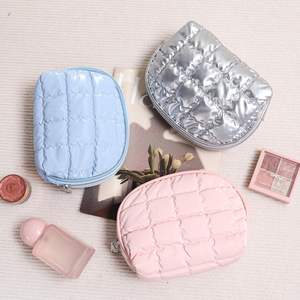 Fashionable and Portable Checkered Glossy Three PVC Piece Set for Washing Traveling Makeup and Storage Bag - Product Image 3