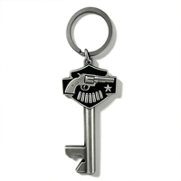 Porte-clés en métal personnalisé avec logo, en forme de clé, en alliage de zinc émaillé souple ou dur, porte-clés 3D pour voiture avec décapsuleur, cadeaux souvenirs