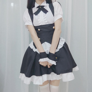 Vestido de sirvienta talla grande, estilo princesa gótica, para convenciones de anime, Halloween, con dobladillo de cola de golondrina, divertido, estilo Lolita, falda abullonada - Product Image 1