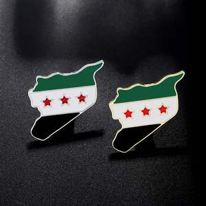 Creative Syrian Flag Brooch New Design Metal Enamel Badge Clothing Accessories Syrian <b>Map</b> Pin Badge Commemorative Gift - Product Image 3