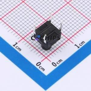 TSW06111-080B331BA Tactile Switch Through hole-4P,6.1x6.1mm Switch Single Pole Single Throw Round Button 1.8N 6.1mm - Product Image 2