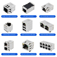 J6026M51UNL JY0-0016NL JW0-0006NL JW0-0013NL Conector RJ45 100/1000Base-T Alternativo con Puerto USB Dual Combinado y Leds Verdes/Amarillos
