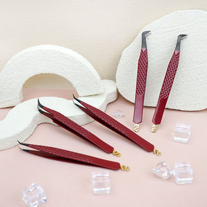 Nhãn Hiệu Riêng Sợi <span class=keywords><strong>Tip</strong></span> Nhíp <span class=keywords><strong>Applicator</strong></span> 90 Độ Hộp Bao Bì Màu Lông Mi Mở Rộng Màu Hồng Khối Lượng Lash Mở Rộng Nhíp Nhíp - Product Image 2