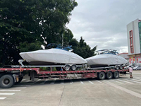 Bateau à moteur de luxe en fibre de verre Kinocean, bateau ponton, bateau à fond plat pour le surf