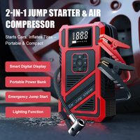 Jumper Booster Mobil Mini Portabel & Pompa Ban 12V 8000mAh Baterai Jump Starter Power Bank Starter Mobil Dengan Kompresor Udara