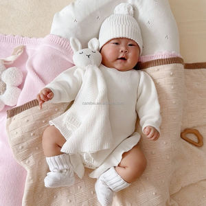 Body piatte piatte in maglia Jacquard con volant tutina a manica lunga in cotone pagliaccetto personalizzato Preemie taglie Private - Product Image 4