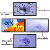 Moniteur LCD haute luminosité, moniteur industriel extérieur, fonctionnement 24h/24 et 7j/7, écran tactile multi-touch, VGA DVI, écran tactile à cadre ouvert