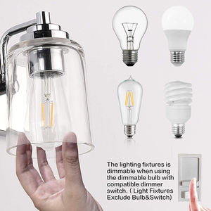 简约风格浴室梳妆台灯3灯金色低价浴室厨房金属圆筒玻璃灯罩壁灯 - Product Image 6