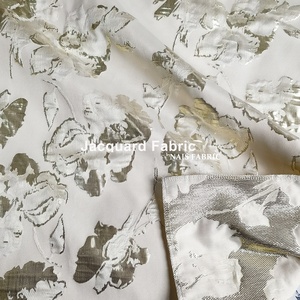 Nouveau tissu jacquard brocart NAIS pour filles, en polyester lurex, rose vif, or, orange, <span class=keywords><strong>bleu</strong></span>, gris, avec motifs floraux en relief 3D et finition métallique douce - Product Image 4