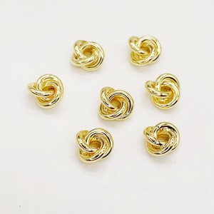 DIY 18K gold plated twist ring washers three in one flower spacer <b>beads</b> smooth twisted loops round yarn balls loose <b>beads</b> - Product Image 3