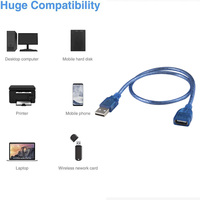 Extensión USB 2,0 USB hembra a macho extensor conector de alta velocidad cable para portátil PC TV Cámara