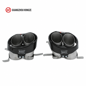 1 paire de tuyaux d'échappement COOWEI en fibre de carbone et acier inoxydable de 1,5 mm pour <span class=keywords><strong>Audi</strong></span> 2012-2018 A4/A6/A7/RS6/RS7, système de silencieux et embout d'échappement - Product Image 4