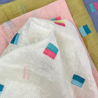 Nouveautés : Tissu 100 % Ramie Brodé Designer, Respirant, Léger, Style Tissé, Teint Uni, 60 GSM, pour Garçons et Filles, Usage Domestique