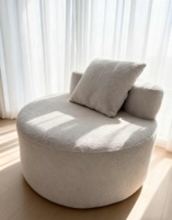 Chaise de canapé ronde moderne compressée chaise de salon chaise de canapé maison balcon loisirs simple inclinable chambre à coucher chaise de paresseux