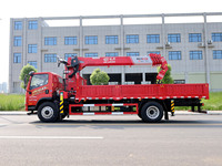 Camion de chantier léger FAW 4x2 avec grue de levage hydraulique de 8 tonnes, grue mobile de construction, grue télescopique