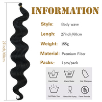 Extensions de cheveux synthétiques ondulés de 27 pouces, ignifuges, trame unique, épaisses, douces, couleur naturelle, teintes, vente en gros