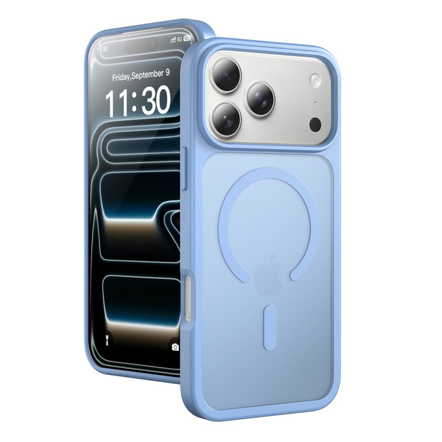 Matte Magnetic Phone Case for iPhone 17 18 Pro Max TPU PC Shockproof Anti Fingerprint Camera Protection Protective Mobile Cover