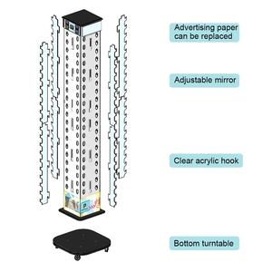 Présentoir rotatif pour lunettes de soleil avec roulettes, support à <span class=keywords><strong>4</strong></span> faces pour magasin et centre commercial, grande capacité 80 paires, tour optique mobile - Product Image 3