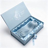 Boîte d'emballage personnalisée pour extensions de cheveux, soins de beauté, cosmétiques, pour perruques, avec doublure et fermeture à ruban