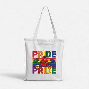 DLBZ Customized Reusable Eco-friendly Heavy Duty Fashion Large Capacity Pride Day Travel Rope Canvas <b>Tote</b> Shopping <b>Bag</b> - Product Image 2