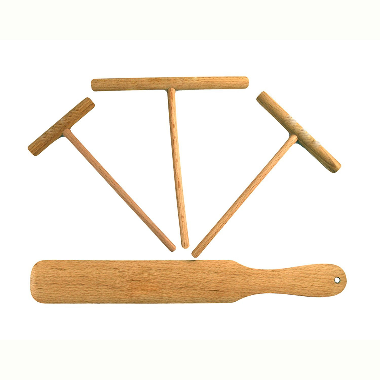 Épandeur De Pâte à Crêpes En Bois En Forme De T, Spatule Et Kit De 6,5 Pouces, Râteau à Bâton Rond, Ustensiles En Forme De T, Outils De Boulangerie, Gâteau Pour La