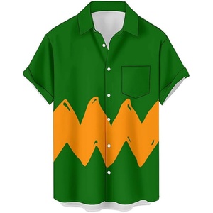 Men's ODM Custom Logo Breathable Stand Collar Food Cars <b>Print</b> Hawaiian Short Sleeve Casual Tropical <b>Funky</b> Shirt - Product Image 4