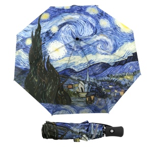 ร่มกันลมพับกลับอัตโนมัติเต็มรูปแบบ โครงเหล็ก ไฟเบอร์กลาส 8 ซี่ ผ้า Pongee ป้องกันรังสียูวี ควบคุมการพับด้วยมือ - Product Image 2