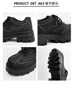 Chaussures Derby Pour Homme Haut de Gamme Fini Mat au Design Exclusif à Tête Carrée, <span class=keywords><strong>Semelle</strong></span> Épaisse Antidérapante et Respirante - Product Image 3