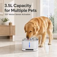 Distributeur d'eau pour animaux de compagnie ChongxinIOT pour chiens et chats, 3,5 L, 8000 mAh, ultra silencieux, système de filtration SUS304, étanche IPX5, automatique, LED