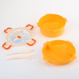 Boîte à lunch Bento de forme ronde sans BPA, 2 compartiments, grande capacité pour les enfants, école et maternelle, conteneur pour collations et sandwichs - Product Image 5