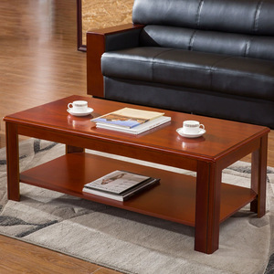 Solid Wood <b>Coffee</b> <b>Table</b> 1.2m Rectangular Reddish-brown <b>Walnut</b> Color Storage Shelf Environmentally Friendly Paint for Living Room - Product Image 4