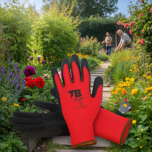 Guanti da Lavoro Tb 320P con Impugnatura Antiscivolo, Rossi e Neri, Rivestiti in Lattice, Taglia T9, per Giardinaggio e Protezione - Product Image 3