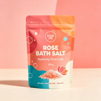 Sachet Doypack Personnalisé avec Logo, Finition Mate, en Aluminium Alimentaire, Doublure en Feuille d'Aluminium, Refermable avec Fermeture Éclair, Thermoscellable, pour Sels de Bain, Vente en Gros