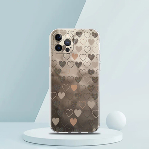 เคสโทรศัพท์สุดหรูรูปหัวใจสีทองชมพูกุหลาบสำหรับ <span class=keywords><strong>iPhone</strong></span> 16 15 14 13 11 17 PRO MAX XR <span class=keywords><strong>SE</strong></span> 7 8 Plus TPU กรอบซิลิโคนใส - Product Image 5