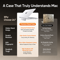 Coque de protection transparente givrée pour ordinateur portable, avec support, adaptée aux MacBook – Vente en gros fabricant