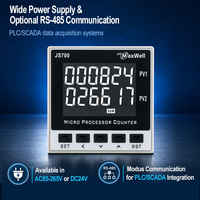 Compteur numérique PIDMaxwell JS700 72x72mm avec double affichage LCD 6 chiffres, compteur de lots en plastique, AC85-265V, RS485 en option