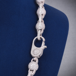 VVS Moissanite Diamond Ball <b>Chain</b> Custom Hip Hop Charm Necklace for Men 925 <b>Silver</b> Luxury Wedding Fashion Gift - Product Image 4