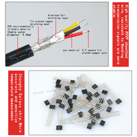 Capteur de température de surface adhésif DS18B20 avec sonde de patch étanche et non poreuse à fil RVVP de haute qualité