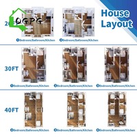 Casa Contenedor Expandible Prefabricada de Lujo, Impermeable, de 20 pies, con 2, 3, 4 o 5 Dormitorios, Casa Móvil Pequeña Lista para Habitar