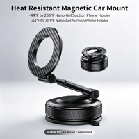 Support magnétique pour voiture résistant à la chaleur -44 ° F à 203 ° Support de téléphone à ventouse F Nano-Gel pour toutes les conditions routières